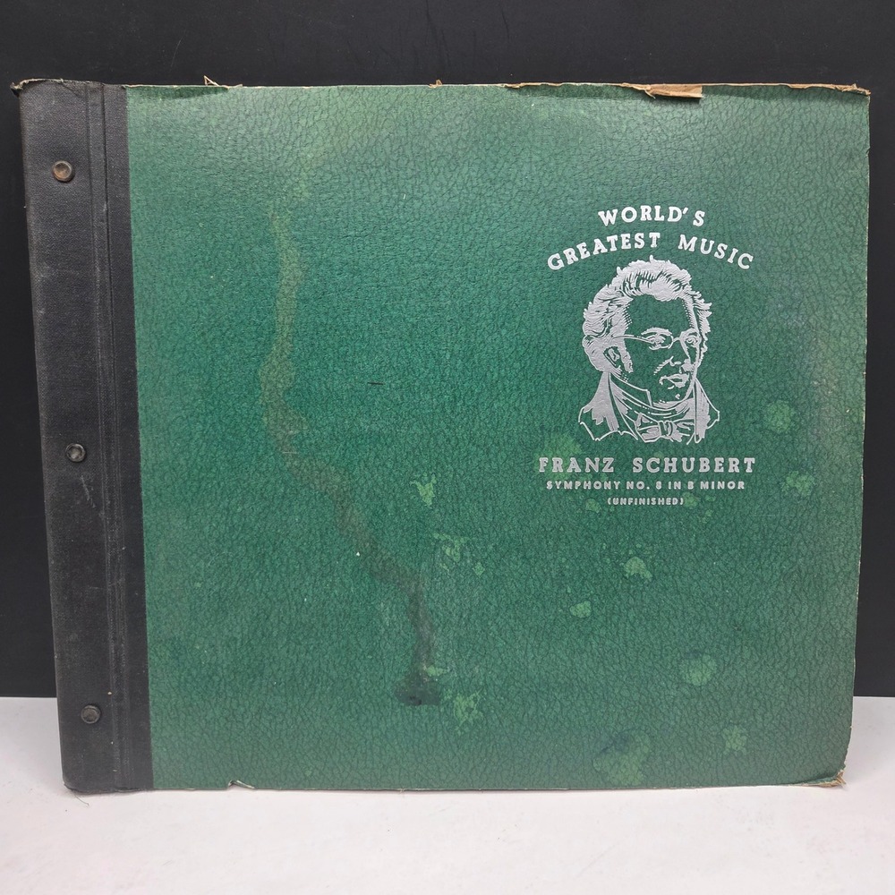 World's Greatest Music Schubert Symphony No 8 Unfinished 3 Disk 78 RPM Set Green